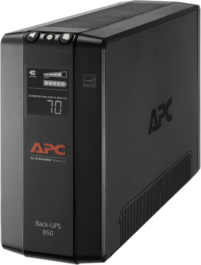 Back-Ups Pro 850VA UPS, 510W Battery Backup & Surge Protector, AVR, 8 Outlets (NEMA 5-15R), LCD Display, BX850M Uninterruptible Power Supply for Computers, Wi-Fi Routers, Home Office Electronics