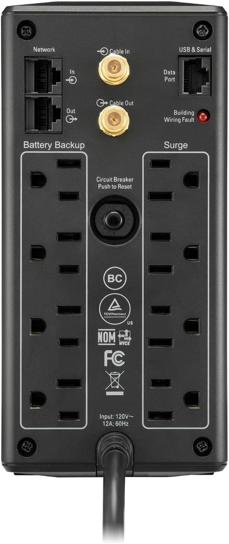Back-Ups Pro 850VA UPS, 510W Battery Backup & Surge Protector, AVR, 8 Outlets (NEMA 5-15R), LCD Display, BX850M Uninterruptible Power Supply for Computers, Wi-Fi Routers, Home Office Electronics
